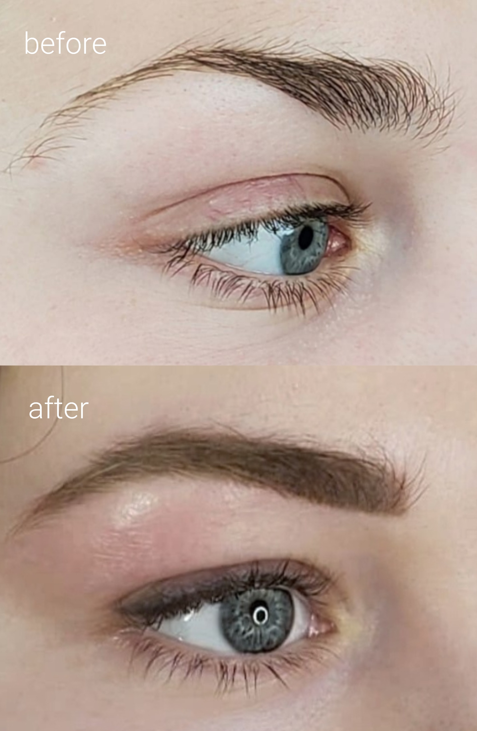Powder brows and healed soft eyeliner